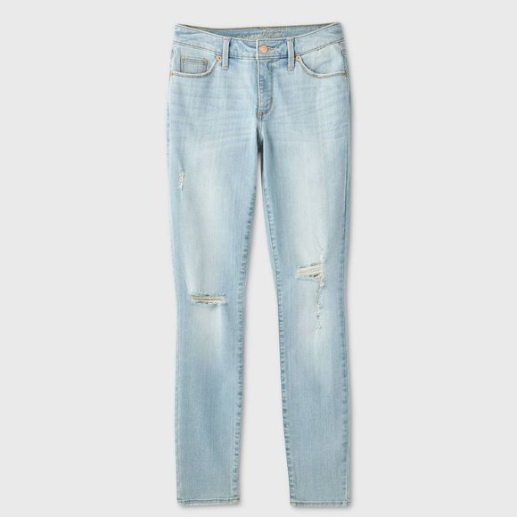 Universal Thread Denim - Women's Mid-Rise Curvy Skinny Jeans Light Wash 18